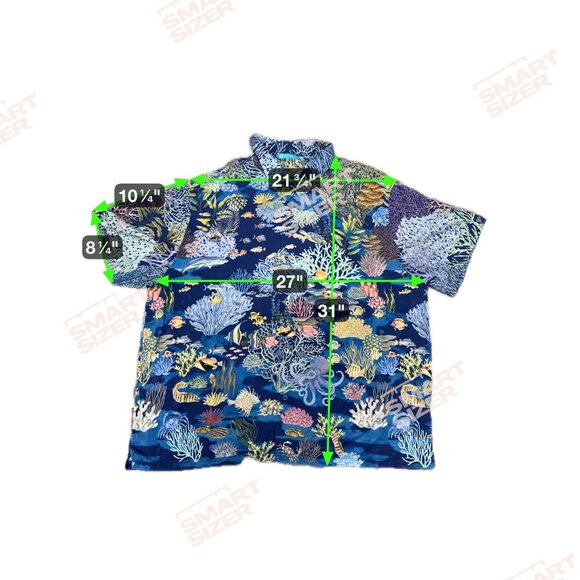 Tori Richard Mens 3XL Blue Ocean Shirt Hawaiian Under The Sea Coral Octopus Camp - Picture 5 of 5